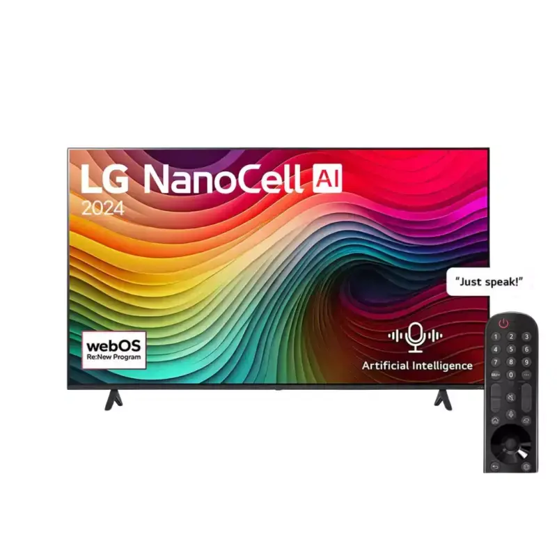 LG TV NanoCell 55 Inch NANO80 4K Smart TV AI Magic remote HDR10 webOS24