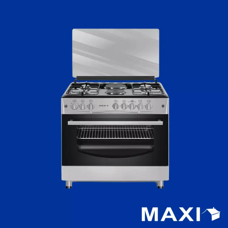Maxi Gas Cooker 60x90 CM (4+2) Burners Black & Grey